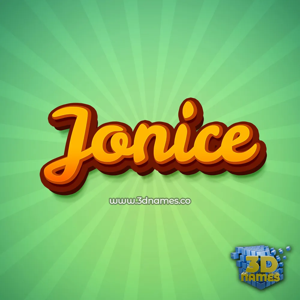 jonice in Green Rays style - 3D name wallpaper
