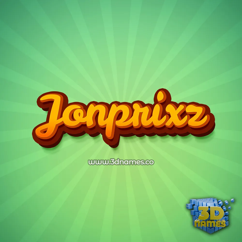 jonprixz in Green Rays style - 3D name wallpaper