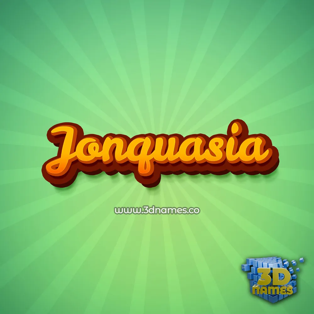 jonquasia in Green Rays style - 3D name wallpaper