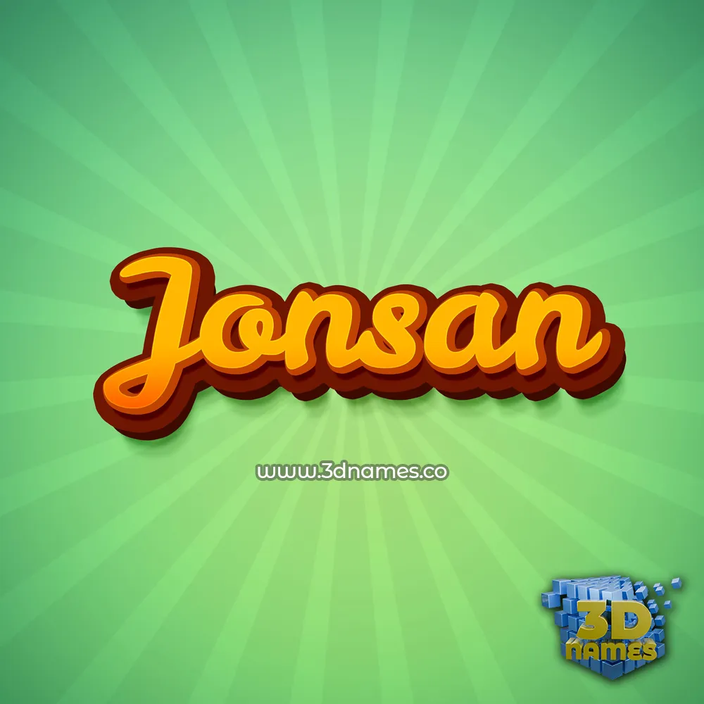 jonsan in Green Rays style - 3D name wallpaper
