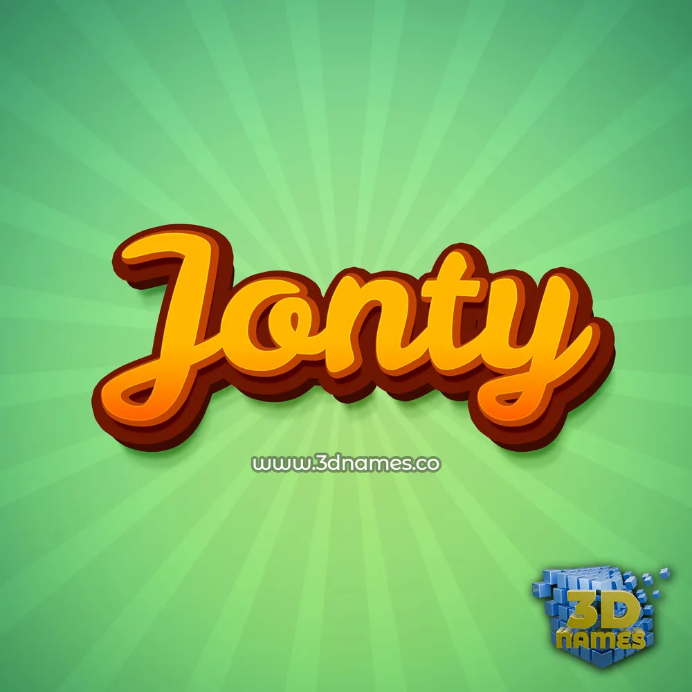 jonty in Green Rays style - 3D name wallpaper