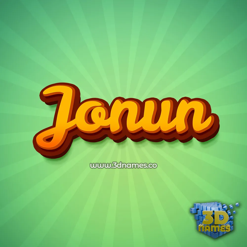 jonun in Green Rays style - 3D name wallpaper