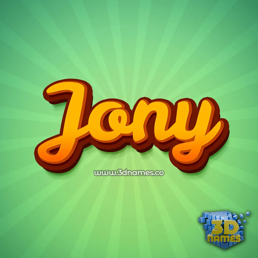 jony in Green Rays style - 3D name wallpaper