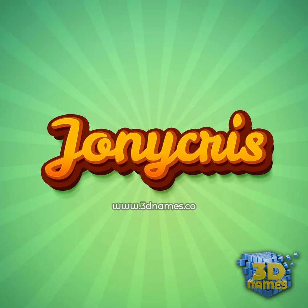 jonycris in Green Rays style - 3D name wallpaper