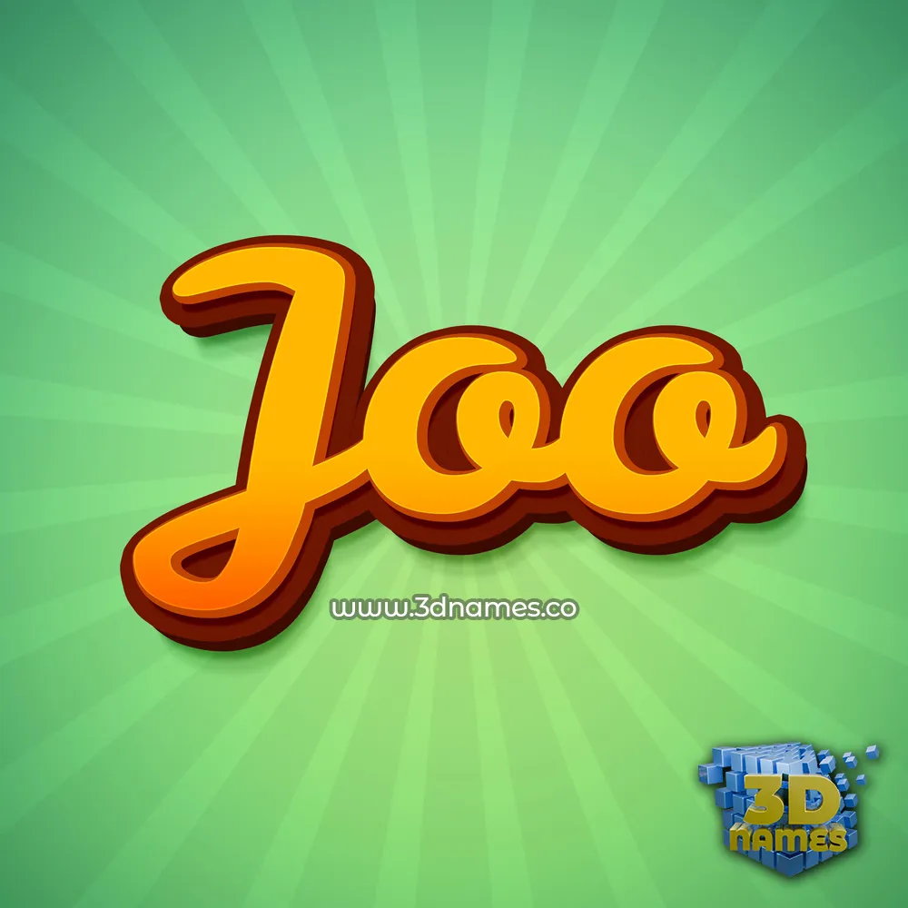 joo in Green Rays style - 3D name wallpaper