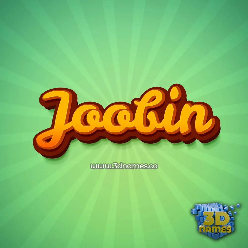 joobin in Green Rays style - 3D name wallpaper