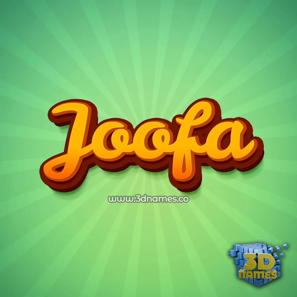 joofa in Green Rays style - 3D name wallpaper