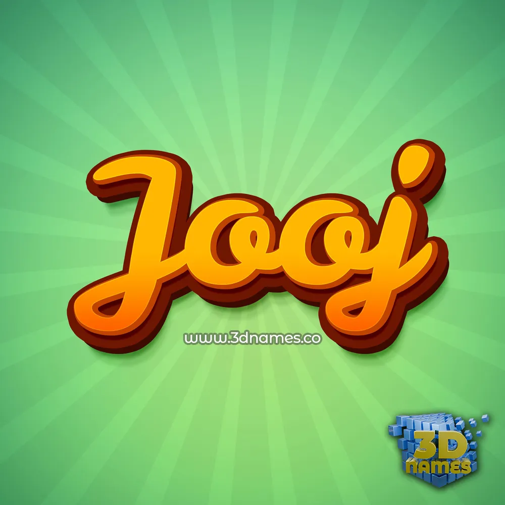 jooj in Green Rays style - 3D name wallpaper
