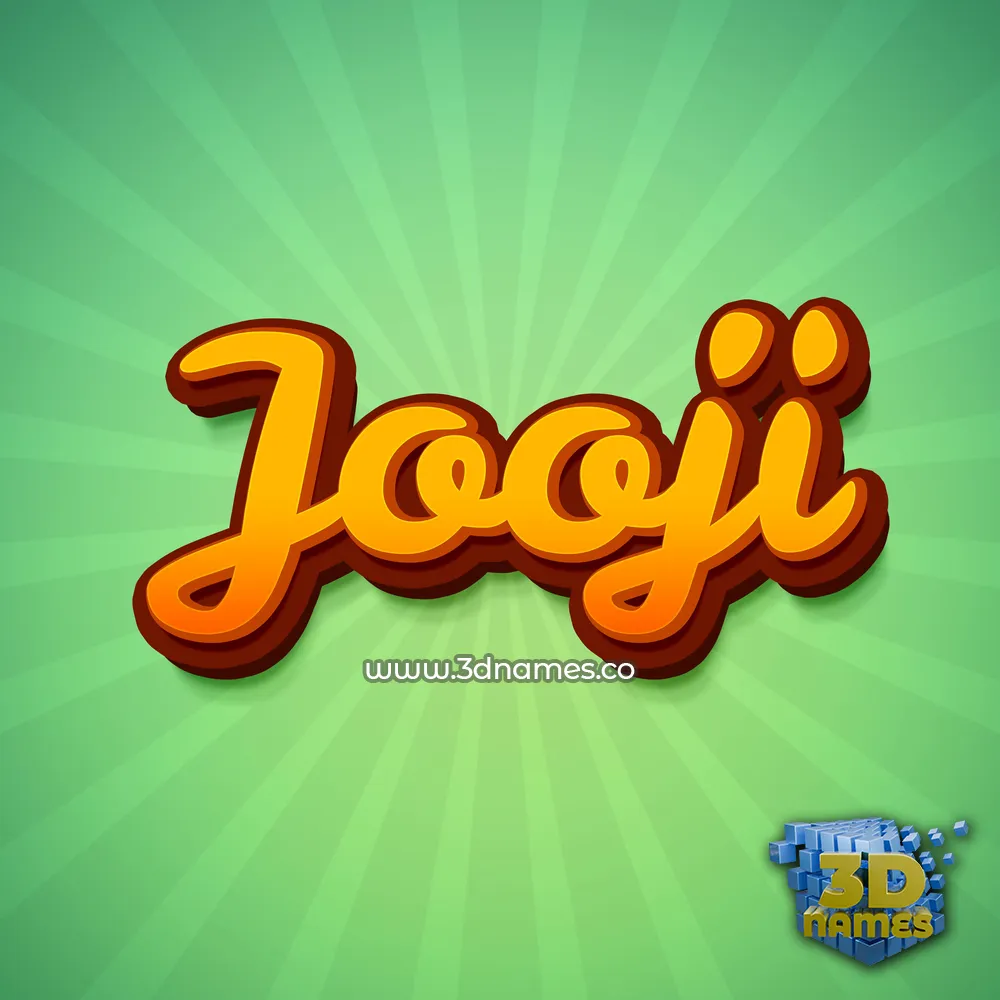 jooji in Green Rays style - 3D name wallpaper