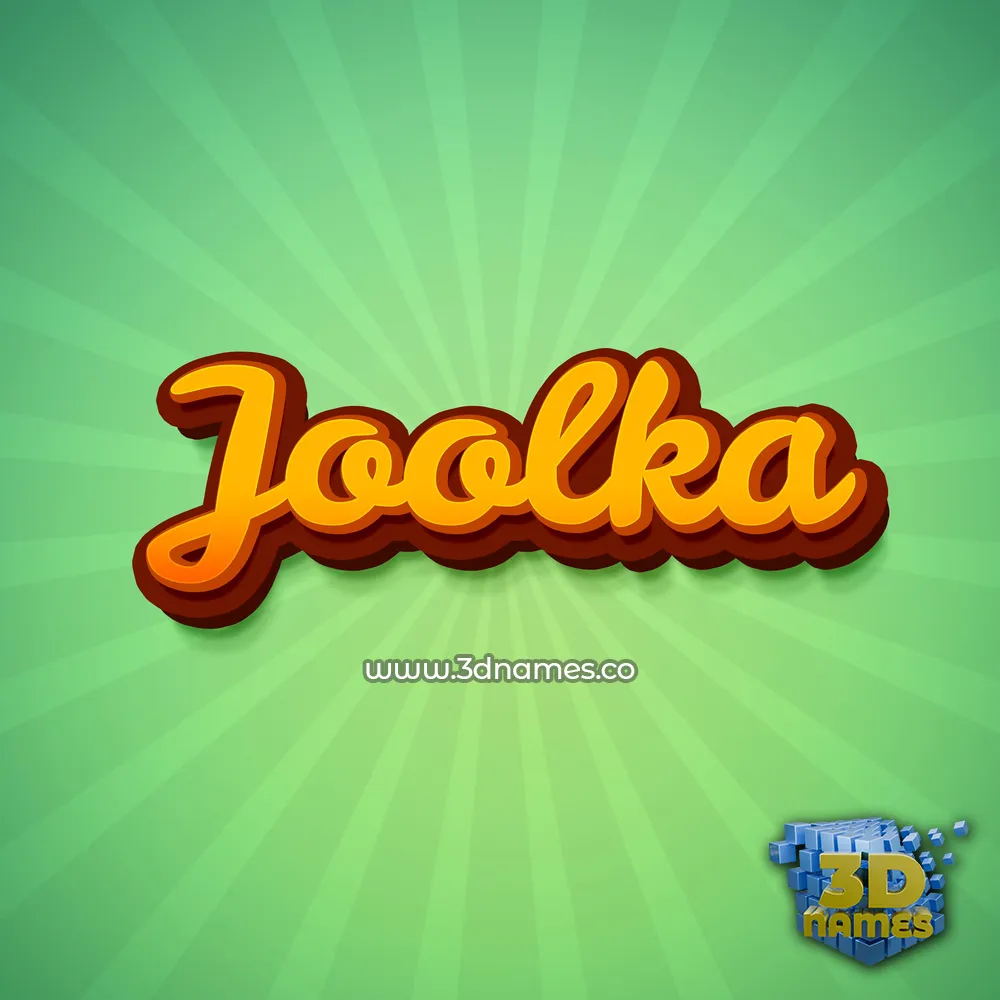 joolka in Green Rays style - 3D name wallpaper