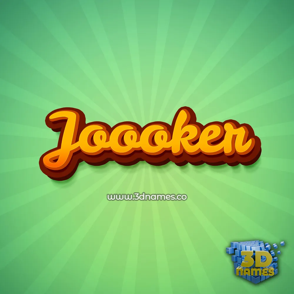 joooker in Green Rays style - 3D name wallpaper