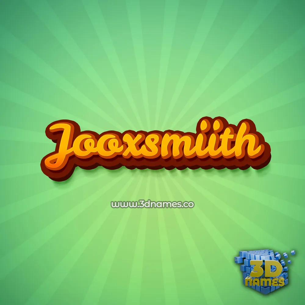 jooxsmiith in Green Rays style - 3D name wallpaper
