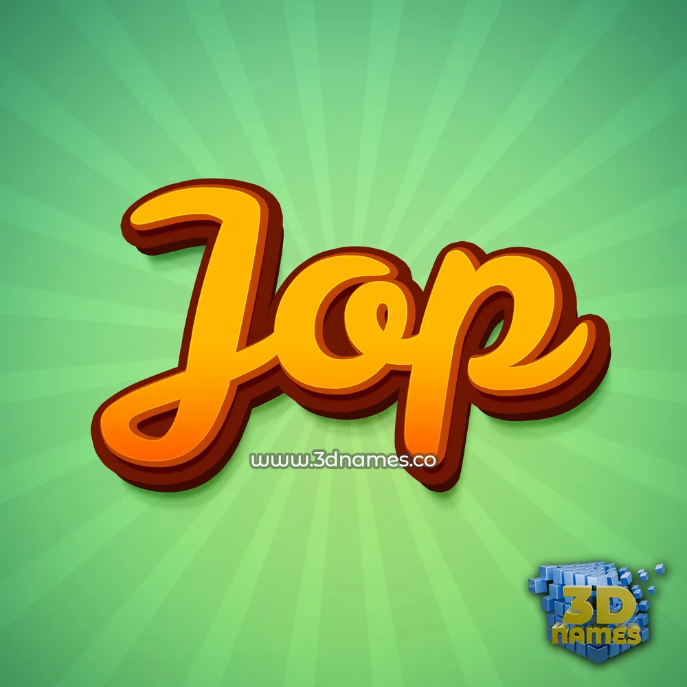 jop in Green Rays style - 3D name wallpaper