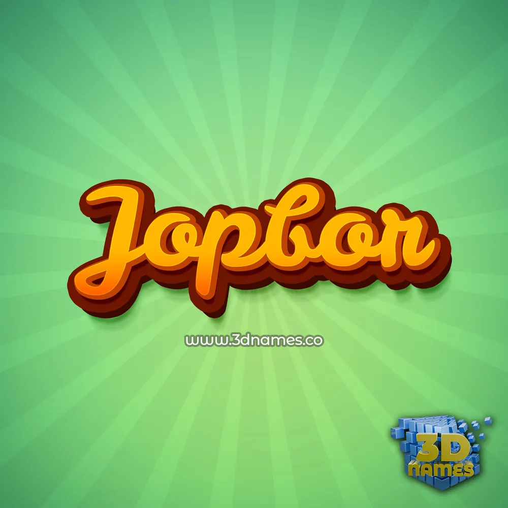 jopbor in Green Rays style - 3D name wallpaper
