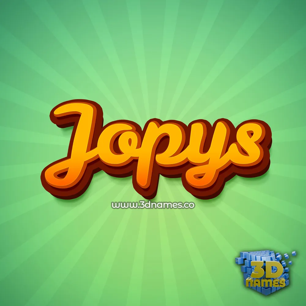 jopys in Green Rays style - 3D name wallpaper