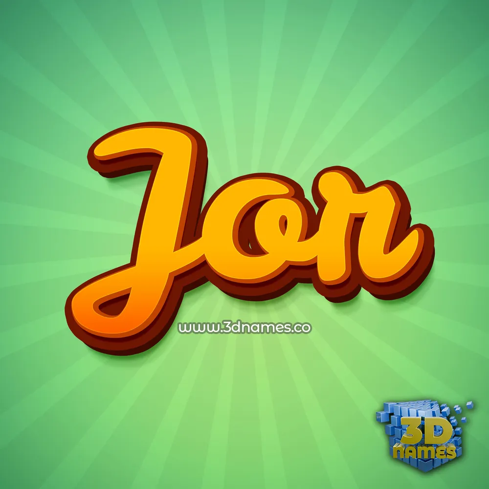 jor in Green Rays style - 3D name wallpaper