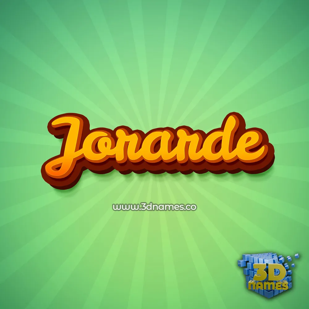 jorarde in Green Rays style - 3D name wallpaper