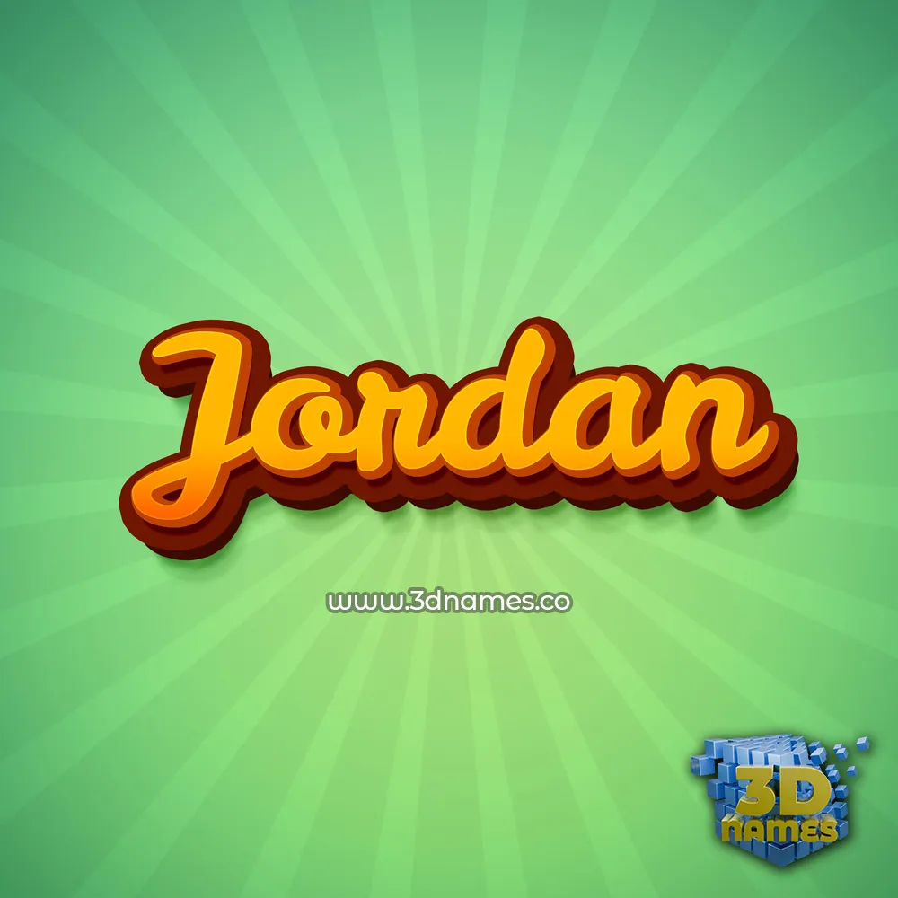 jordan in Green Rays style - 3D name wallpaper