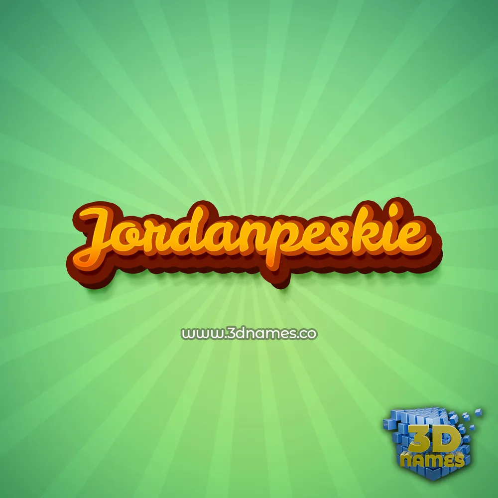 jordanpeskie in Green Rays style - 3D name wallpaper