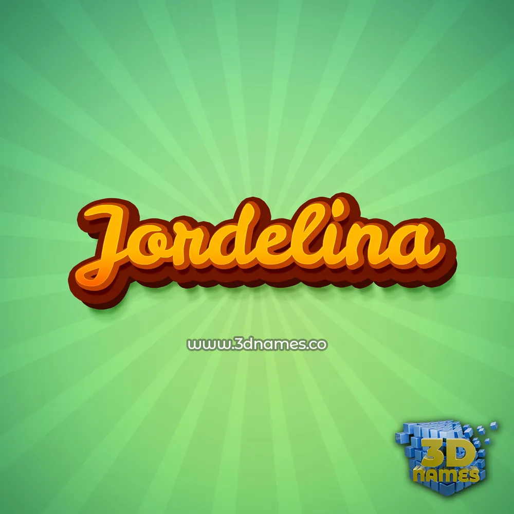 jordelina in Green Rays style - 3D name wallpaper