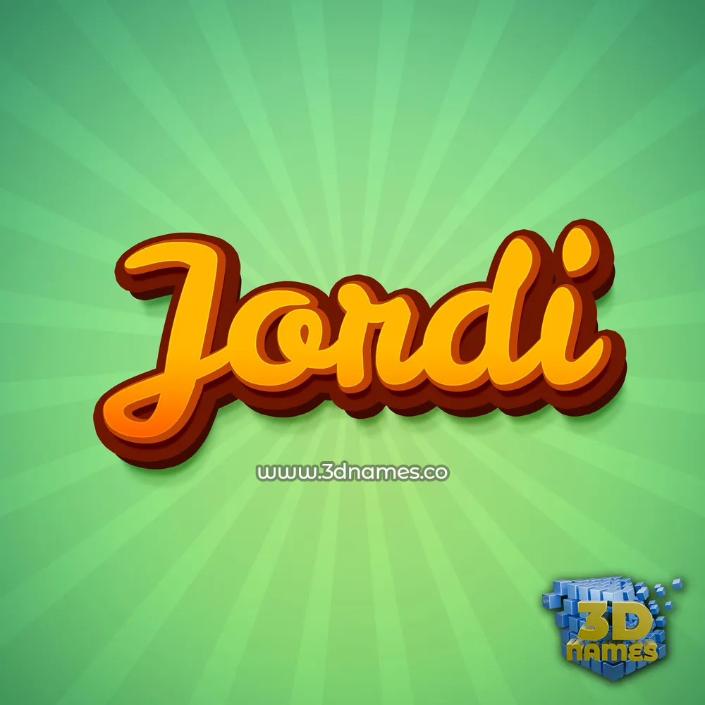 jordi in Green Rays style - 3D name wallpaper