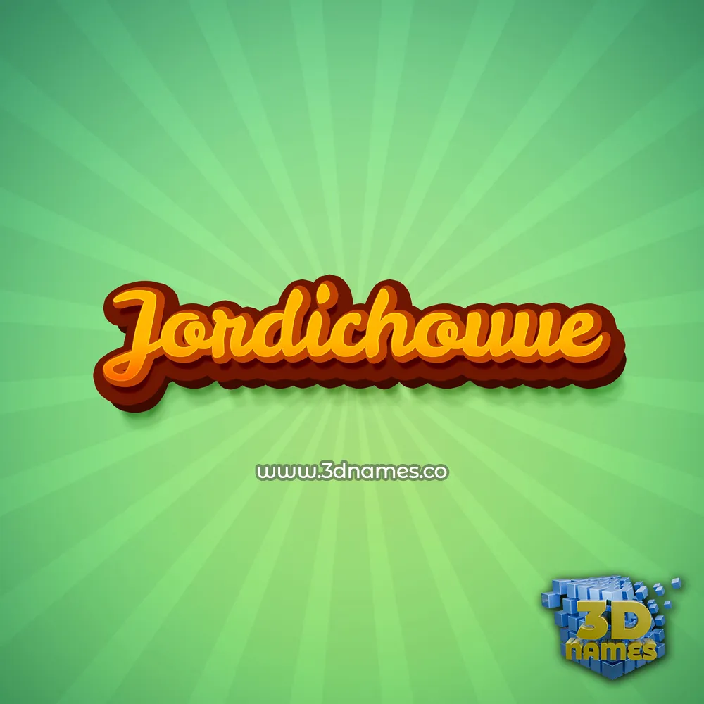 jordichouue in Green Rays style - 3D name wallpaper