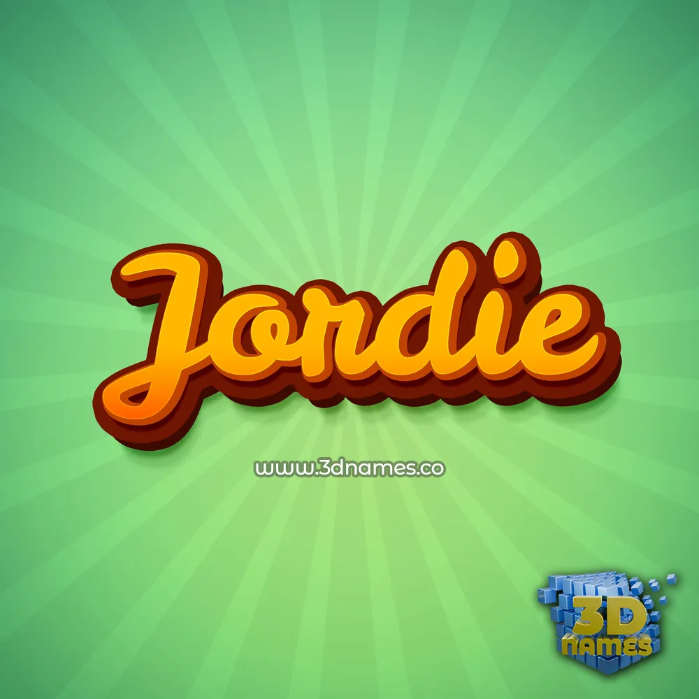jordie in Green Rays style - 3D name wallpaper