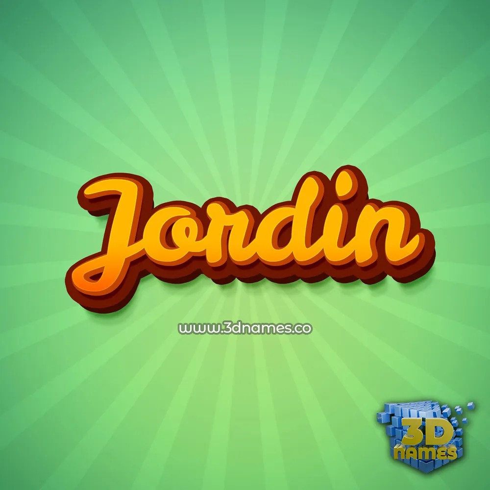 jordin in Green Rays style - 3D name wallpaper