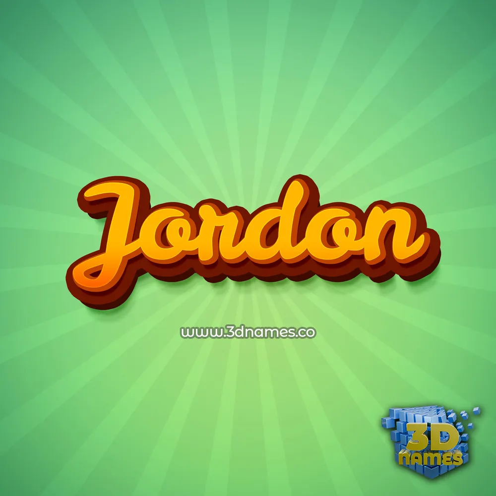jordon in Green Rays style - 3D name wallpaper