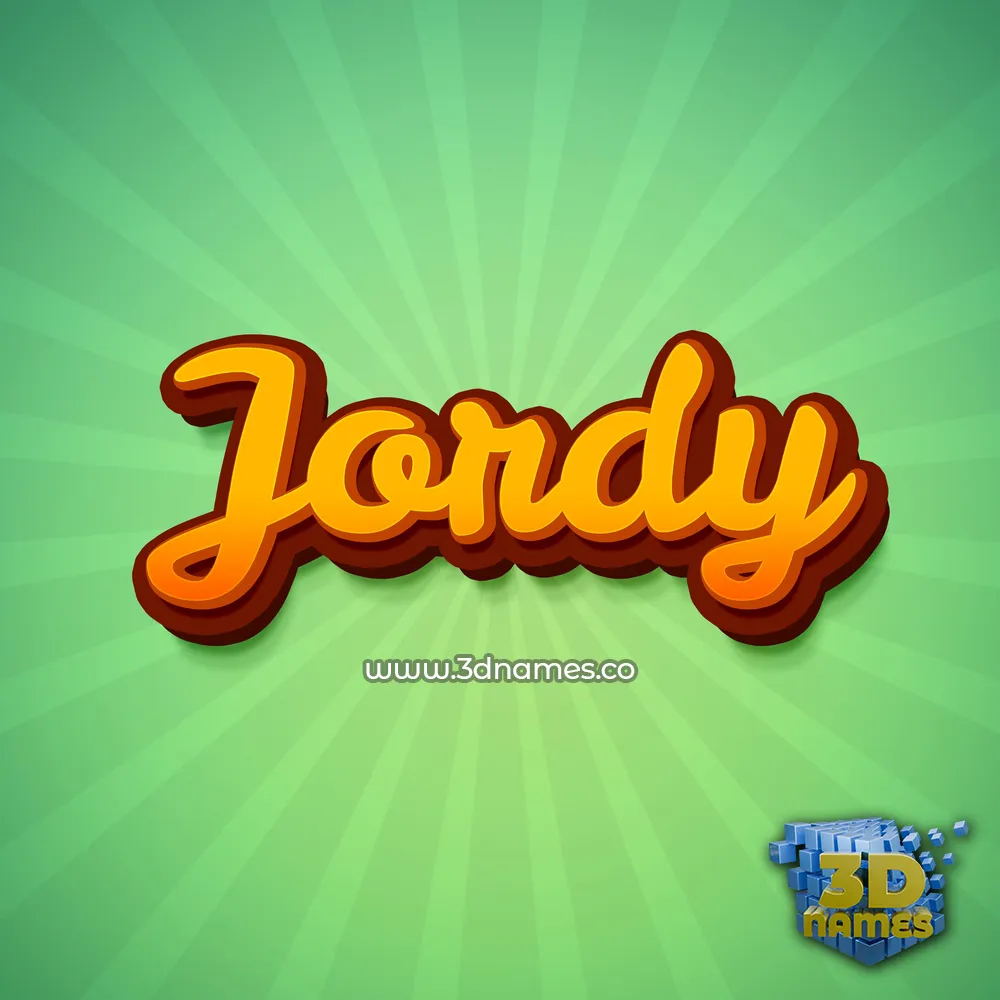 jordy in Green Rays style - 3D name wallpaper