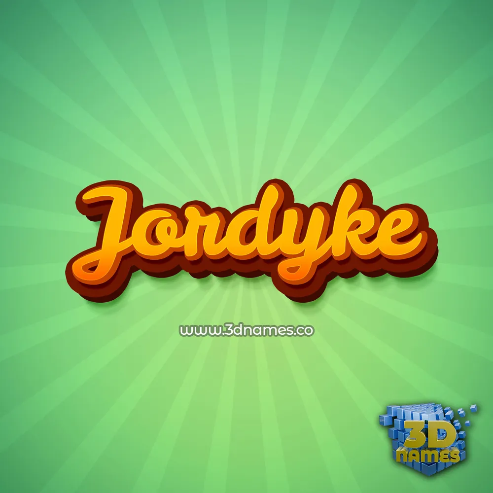 jordyke in Green Rays style - 3D name wallpaper