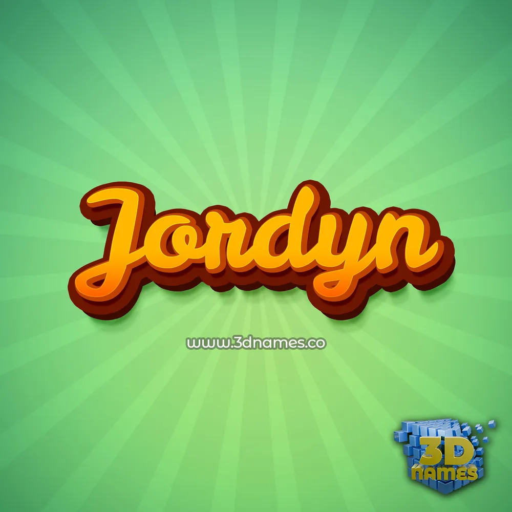 jordyn in Green Rays style - 3D name wallpaper