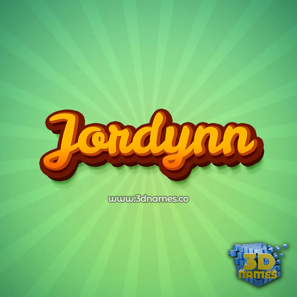 jordynn in Green Rays style - 3D name wallpaper