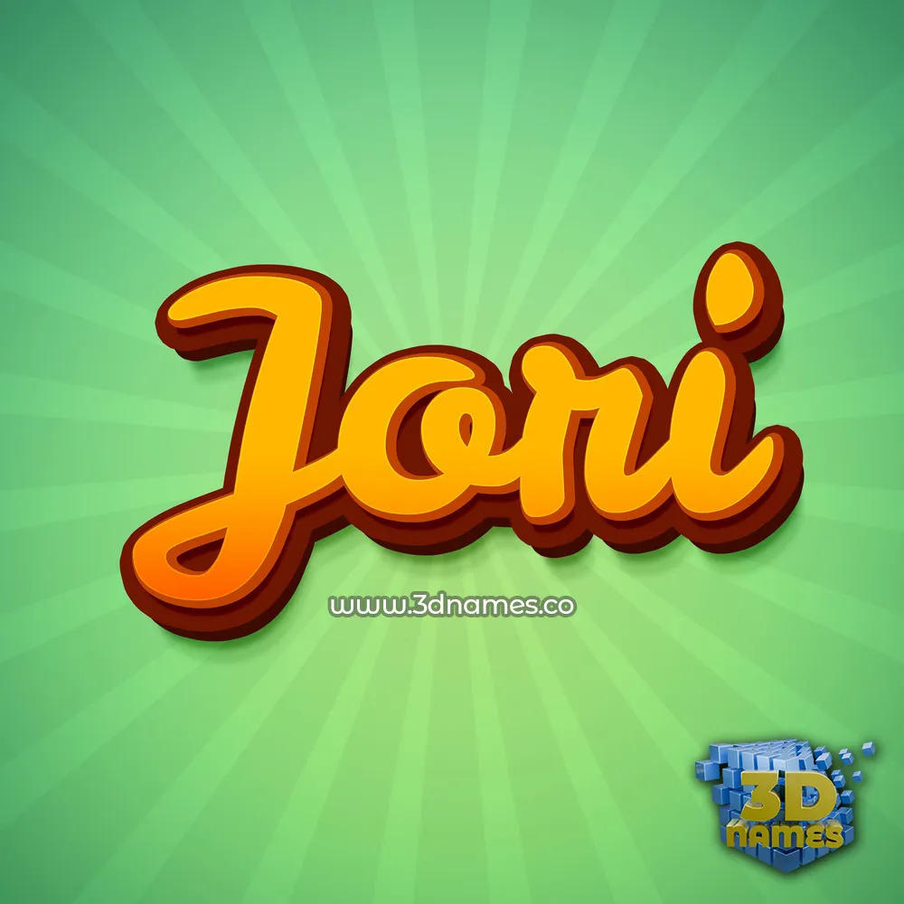 jori in Green Rays style - 3D name wallpaper