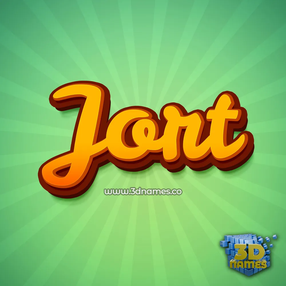 jort in Green Rays style - 3D name wallpaper