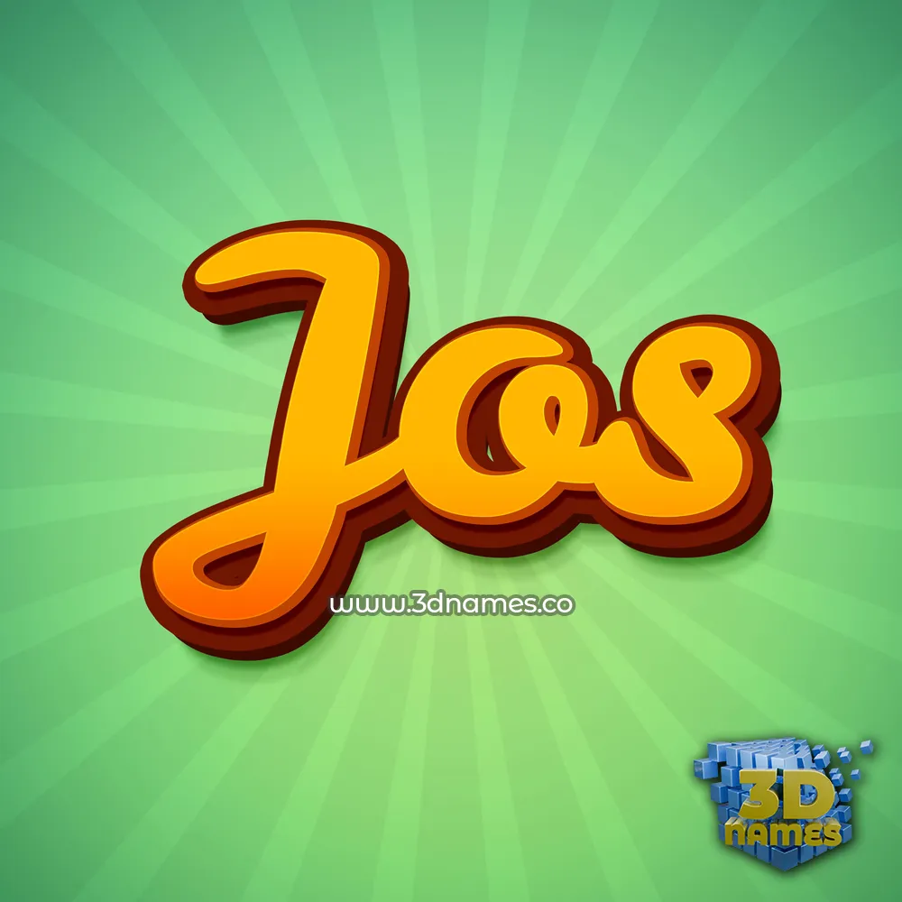 jos in Green Rays style - 3D name wallpaper