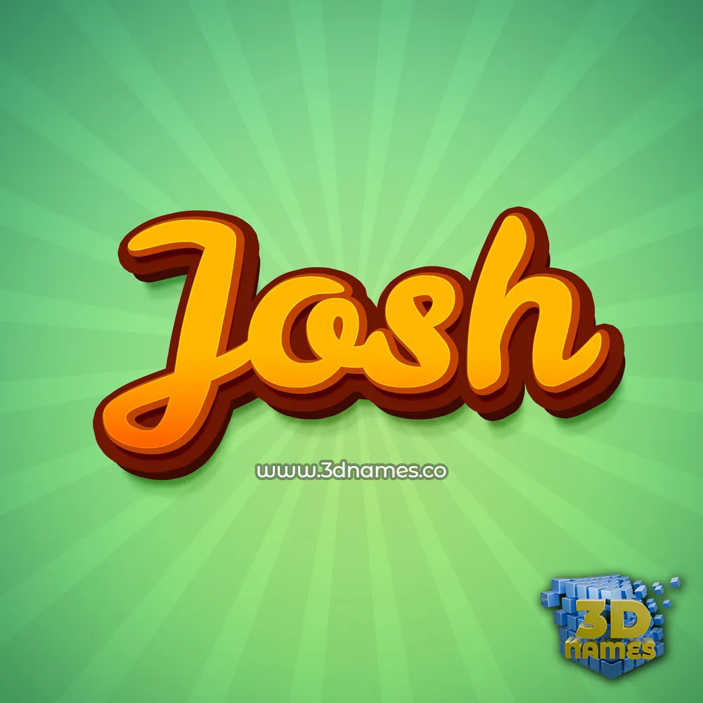 josh in Green Rays style - 3D name wallpaper