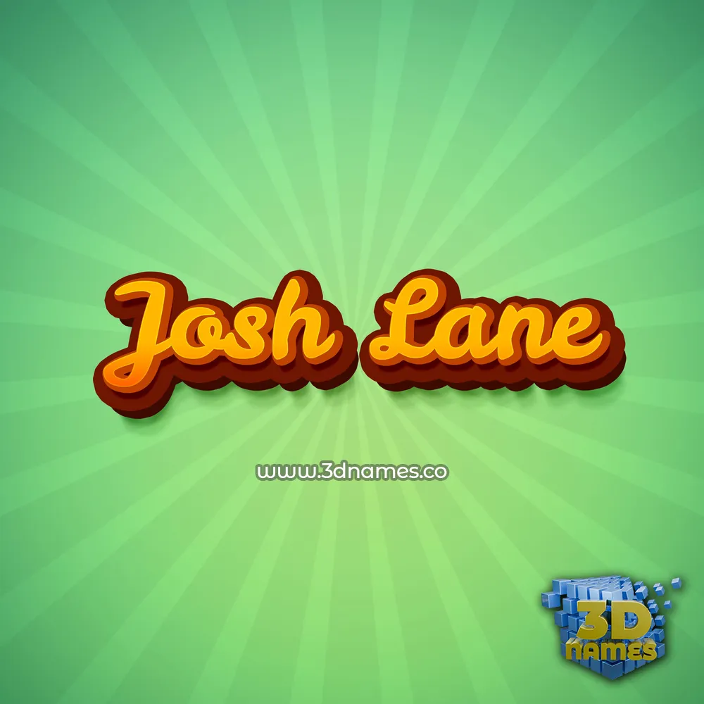 josh lane in Green Rays style - 3D name wallpaper