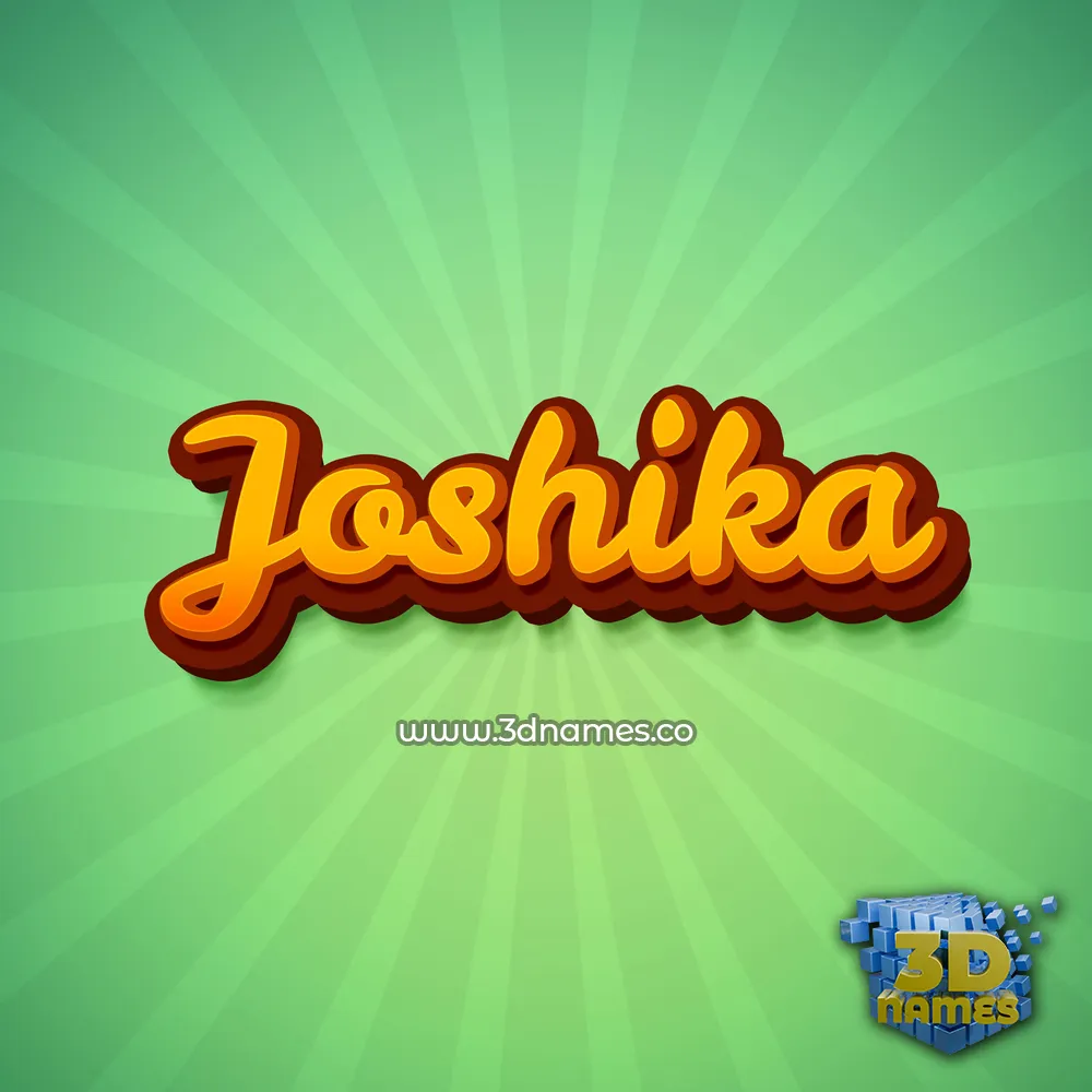 joshika in Green Rays style - 3D name wallpaper