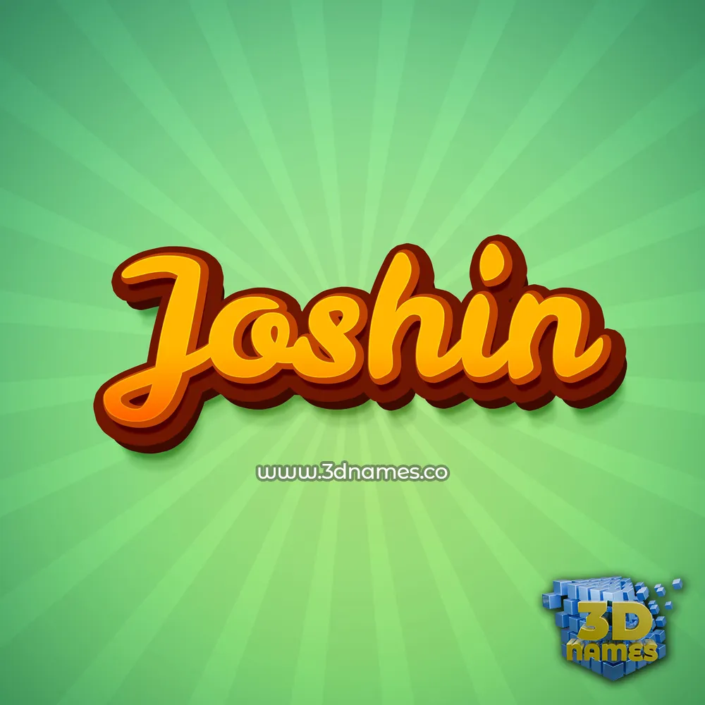 joshin in Green Rays style - 3D name wallpaper