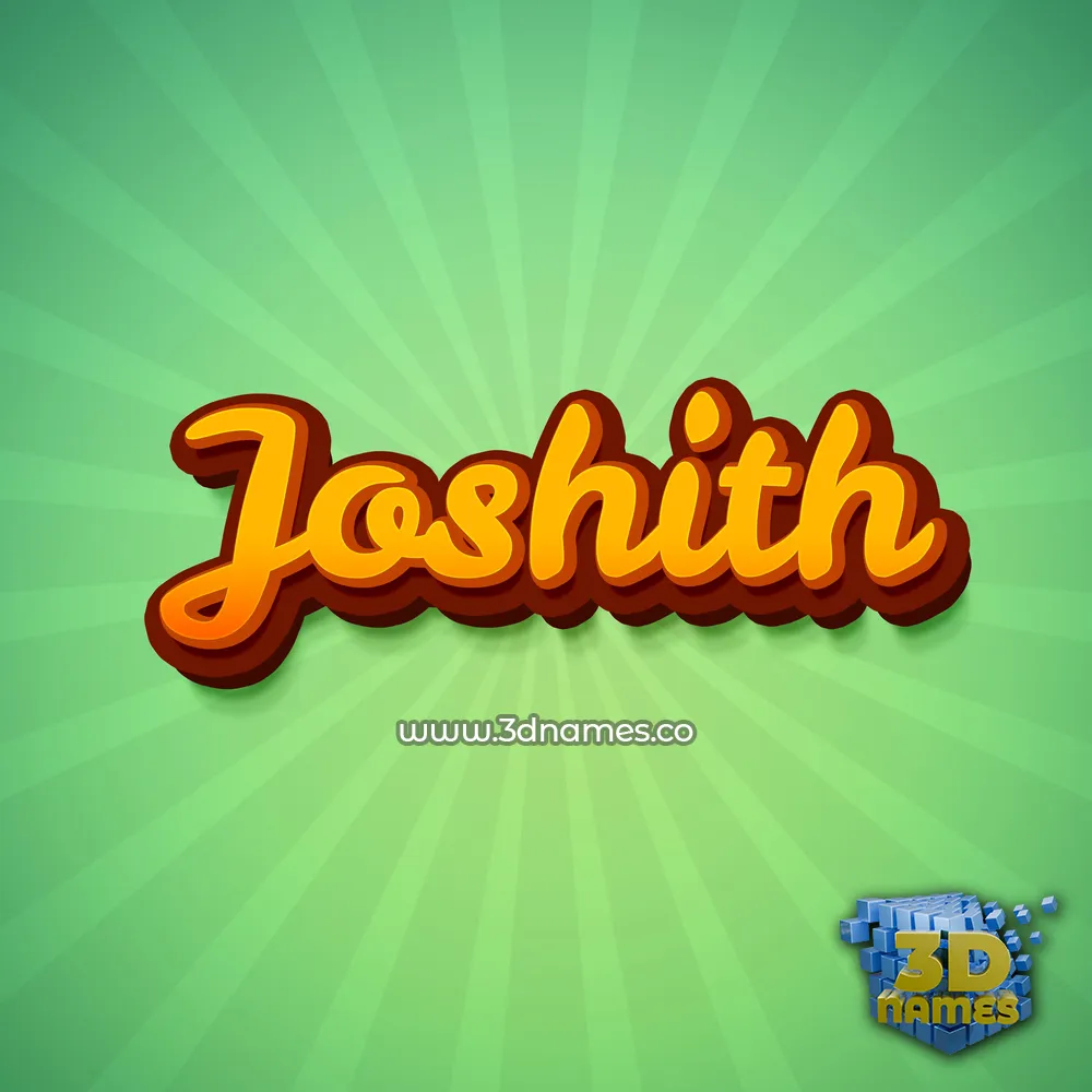 joshith in Green Rays style - 3D name wallpaper