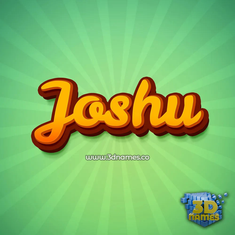 joshu in Green Rays style - 3D name wallpaper