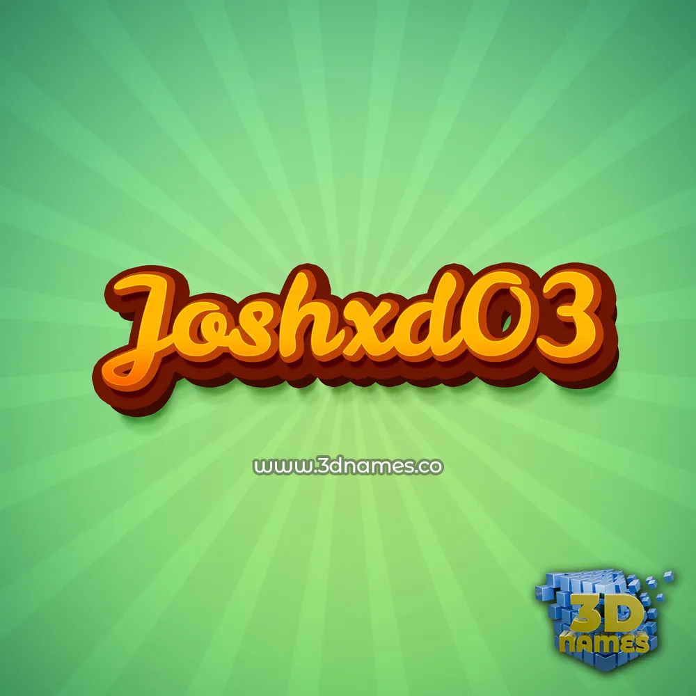 joshxd03 in Green Rays style - 3D name wallpaper