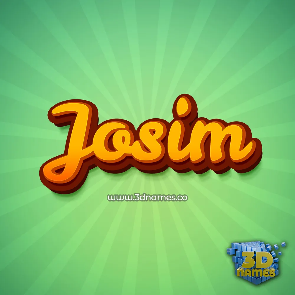 josim in Green Rays style - 3D name wallpaper