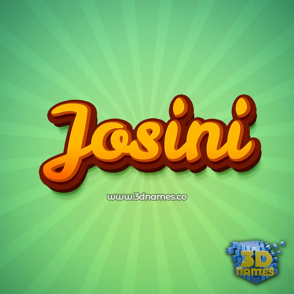 josini in Green Rays style - 3D name wallpaper