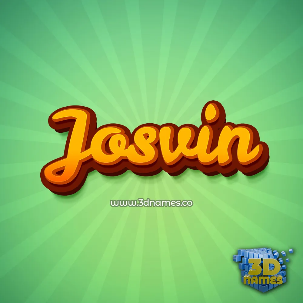 josvin in Green Rays style - 3D name wallpaper