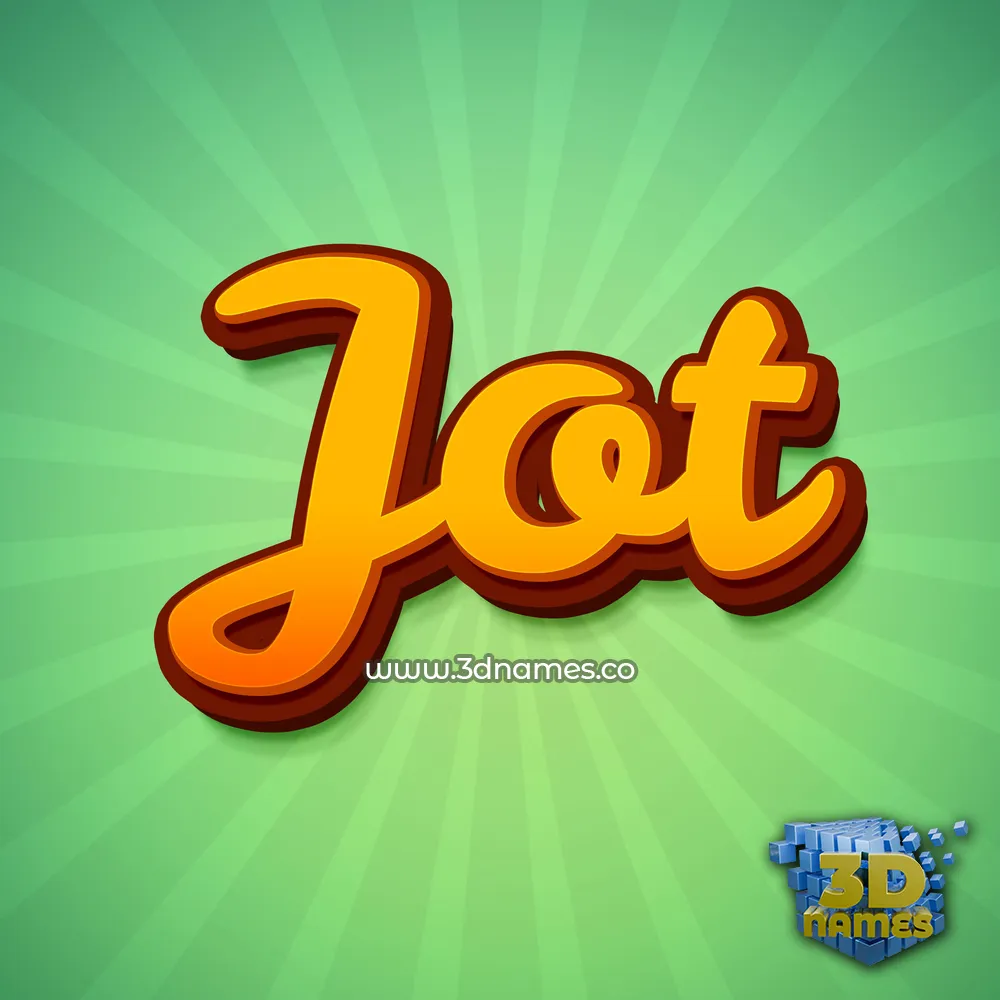 jot in Green Rays style - 3D name wallpaper