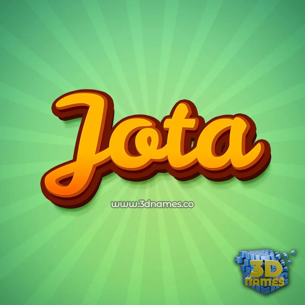 jota in Green Rays style - 3D name wallpaper