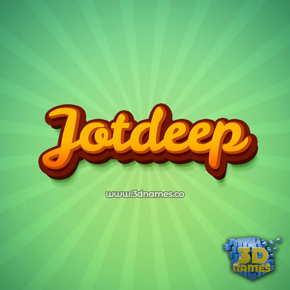 jotdeep in Green Rays style - 3D name wallpaper