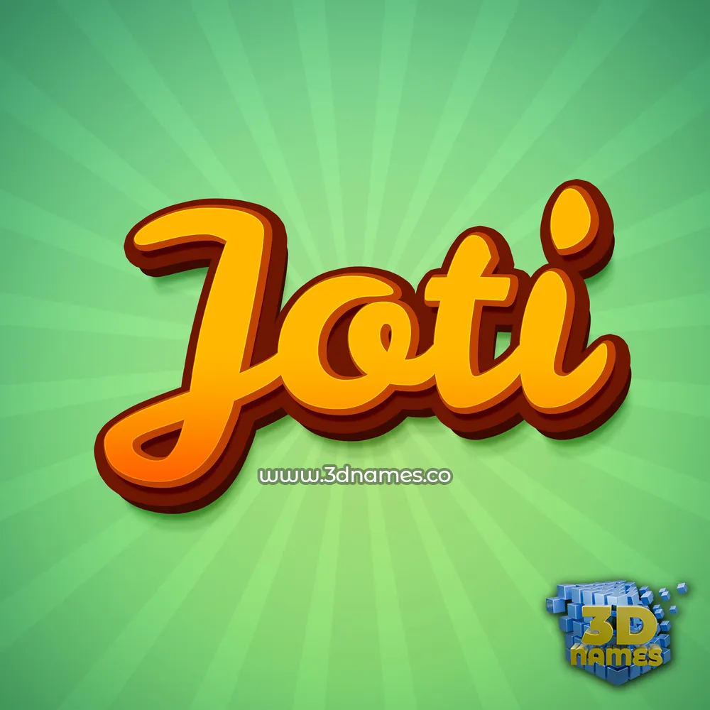 joti in Green Rays style - 3D name wallpaper